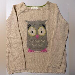 💛🩶🩷🦉🧶REWIND Tan Owl Knit Sweater